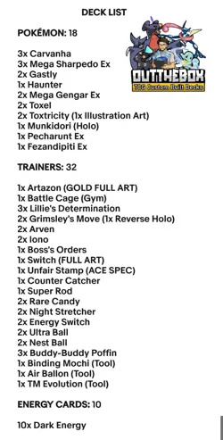 Mega Sharpedo Ex & Mega Gengar Ex - Pokemon TCG - OutTheBoxTCG Custom Meta Decks - Image 2