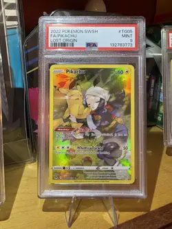 2022 POKEMON SWORD & SHIELD LOST ORIGIN #TG05 FULL ART/PIKACHU PSA 9 - Image 1