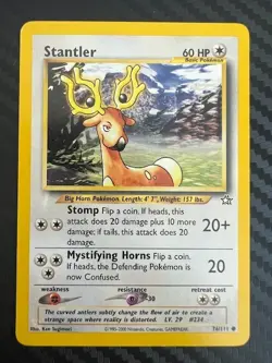 Pokemon TCG Stantler Neo Genesis 76/111 Unlimited Regular Common LP - Image 1