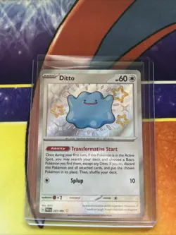 Pokemon TCG Ditto 201/091 Paldean Fates Shiny Ultra Rare Holo - Image 1