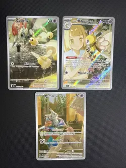3x Illustration Rare Lot - Cutiefly / Ribombee / Mimikyu - NM - Pokemon TCG - Image 1