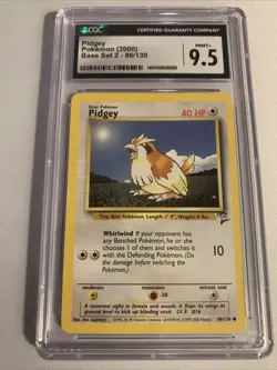 Pidgey Pokemon (2000) Base Set 2 - 86/130 CGC Mint+ 9.5 - Image 1