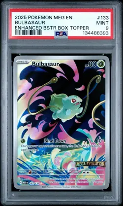 Psa 9 Graded Pokemon Sealed Bulbasaur 133 Stamped Promo Mega Evolution Slab - Image 1
