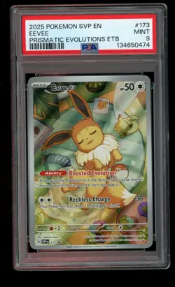 Evee #173 Blackstar Promo Pokemon TCG Prismatic Evolutions ETB Promo PSA 9 - Image 1