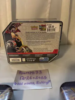 Pokemon TCG Paldean Fates Iron Treads Ex tin (plastic tear) 2 mini tin-9 paldean - Image 5