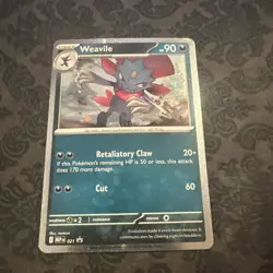 Weavile MEP 021 Black Star Promo Cosmos Holo Phantasmal Flames Pokemon TCG - Image 1