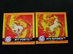 Ponyta #77 Rapidash #78 Pokemon 1999 Artbox Series 1 Sticker Set Evolution NM - Image 1