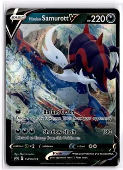 Pokemon TCG Hisuian Samurott V SWSH239 Sword & Shield Black Star Promo - Image 1