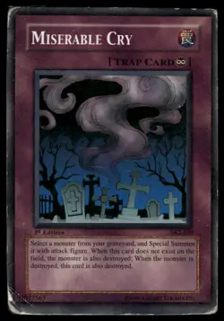 1996 ENGLISH YU-GI-OH #SK2-034 MISERABLE CRY-CALL OF THE HAUNTED 1ST EDITION - Image 1