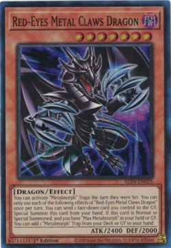 Yu-Gi-Oh! Red-Eyes Metal Claws Dragon (NM) 1st edition Super Rare ALIN-EN025 - Image 1
