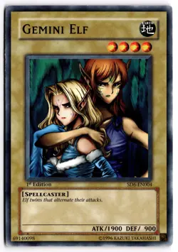 Yugioh TCGemini Elf SD6-EN004 Spellcaster's Judgment 1st Edition Light Play - Image 1