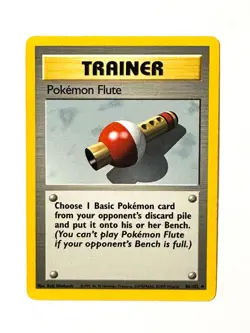Pokemon Flute 86/102 Pokemon Card TCG Base Set Unlimited Non Holo HP - Image 1