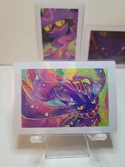 Haunter, Fluttermane, Mismagius Pokemon Polaroid Style Art Cards - Image 2
