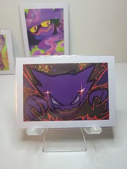 Haunter, Fluttermane, Mismagius Pokemon Polaroid Style Art Cards - Image 4