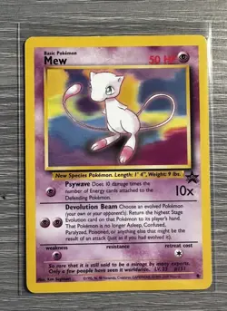 Mew 151 Black Star Promo #8 2000 Vintage WOTC Pokemon TCG Non-Holo Card LP - Image 1