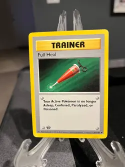 Pokemon Full Heal (82/102) 1st Edition Shadowless Base Set Trainer Card NM - Image 1