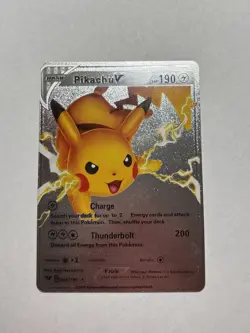 Display Card Pikachu V Silver Foil Fan Art 143/185 HP190 Fan Art NM - Image 1
