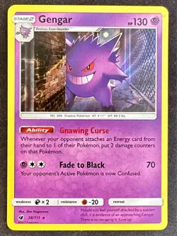 Gengar 38/111 2017 Crimson Invasion Pokemon Card TCG Nintendo Holo Rare - Nm - Image 1
