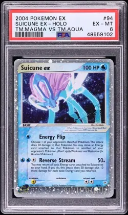 PSA 6 Suicune ex Holo Rare EX Team Magma VS Team Aqua 2004 Pokemon Card #94 - Image 1