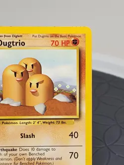 Dugtrio Pokemon Card Vintage Base Set Rare Trading Card Near MINT - Image 3