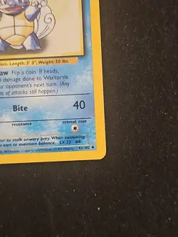 Pokemon TCG Wartortle Base Set Unlimited Uncommon Card 42/102 LP - Image 5