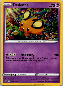 Dedenne SWSH: Sword & Shield Promo Cards SWSH080 Near Mint NM Cosmos Holo Rare - Image 1