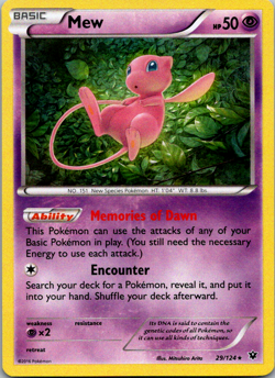 Mew 29/124 Holo Rare Pokemon TCG Card XY Fates Collide NM Near Mint - Image 1