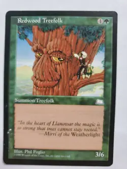 MTG Magic The Gathering Card Redwood Treefolk Summon Treefolk Green Weatherlight - Image 1