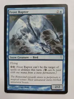 MTG Magic The Gathering Card Frost Raptor Snow Creature Bird Blue Coldsnap - Image 1