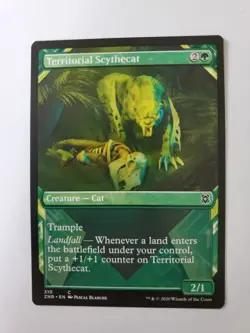 MTG Magic The Gathering Card Territorial Scythecat Creature Cat Green Zendikar R - Image 1