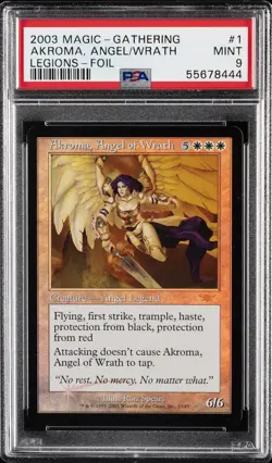 2003 MTG LEGIONS FOIL #1 AKROMA, ANGEL OF WRATH PSA 9 - Image 1
