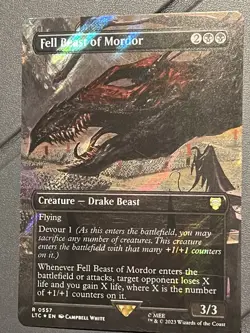 Mtg LTC-Lord Of The Rings- Fell Beast Of Mordor -Extended Surge FOIL-NM - Image 1