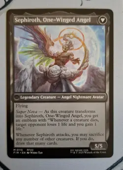 Sephiroth Fabled Soldier One Winged Angel MTG Final Fantasy M 0115 mythic rare - Image 4