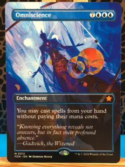 MTG - Omniscience. Foundations. Mythic - Borderless Blue Enchantment. - Image 1