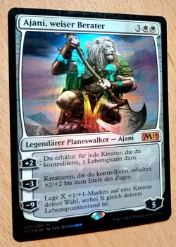 Mtg Magic FOIL Ajani, weiser Berater, Wise Counselor, DEUTSCH Mint, Planeswalker - Image 2