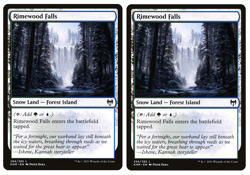 MTG - 2 x FOIL Rimewood Falls - Snow Forest Island Land - Kaldheim (KHM) - M/NM - Image 1