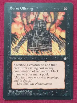 Magic The Gathering ICE AGE BURNT OFFERING black card MTG - Image 1