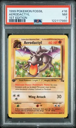 AERODACTYL (PSA 7) Pokemon Fossil 1st Edition 16/62 - Image 1
