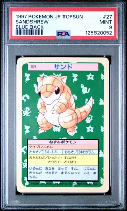 1997 POKEMON JPN TOPSUN BLUE BACK #27 SANDSHREW PSA 9 - Image 1
