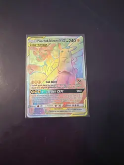 Pokemon Pikachu & Zekrom GX 184/181 Sm-Team Up Secret Rare Holo HP240 TAG TEAM - Image 1