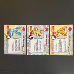2000 Topps Pokemon TV Animation Series 3 Non-Foil Articuno + Zapdos + Moltres LP - Image 5
