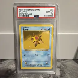 1999 Pokemon Base Set Shadowless Staryu 65/102 PSA 10 Gem Mint - Image 1