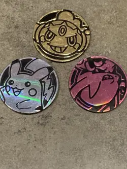Lot of 3 Exclusive Jumbo Pokemon Coins - Image 1