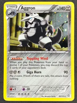 Pokemon Aggron Cosmos Holo 80/124 DRX Dragons Exalted LP/NM - Image 1