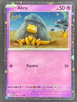 Pokemon Abra Cosmos Holo 063/165 MEW Scarlet & Violet 151 NM - Image 1