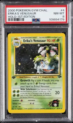 2000 POKEMON GYM CHALLENGE HOLO-1ST ED #4 ERIKA'S VENUSAUR PSA 8 - Image 1