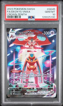 2023 POKEMON SWORD & SHIELD CROWN ZENITH #GG45 FULL ART/DEOXYS VMAX PSA 10 - Image 1
