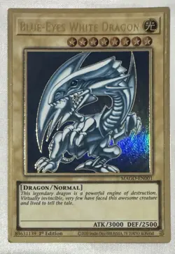 YuGiOh Blue-Eyes White Dragon Gold Rare 1st Edition MAGO-EN001 - Image 1