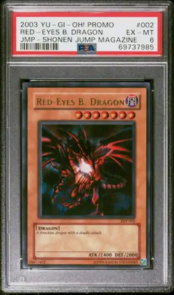 YuGiOh! 2003 Shonen Jump Promo Red Eyes B. Dragon JMP-002 PSA 6 - Image 1
