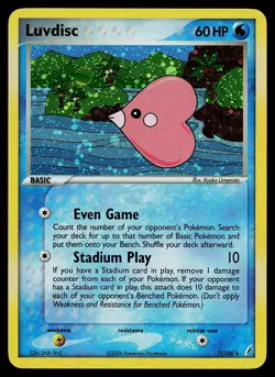 Pokemon Card - Luvdisc Crystal Guardians 7/100 Holo Rare - Image 1